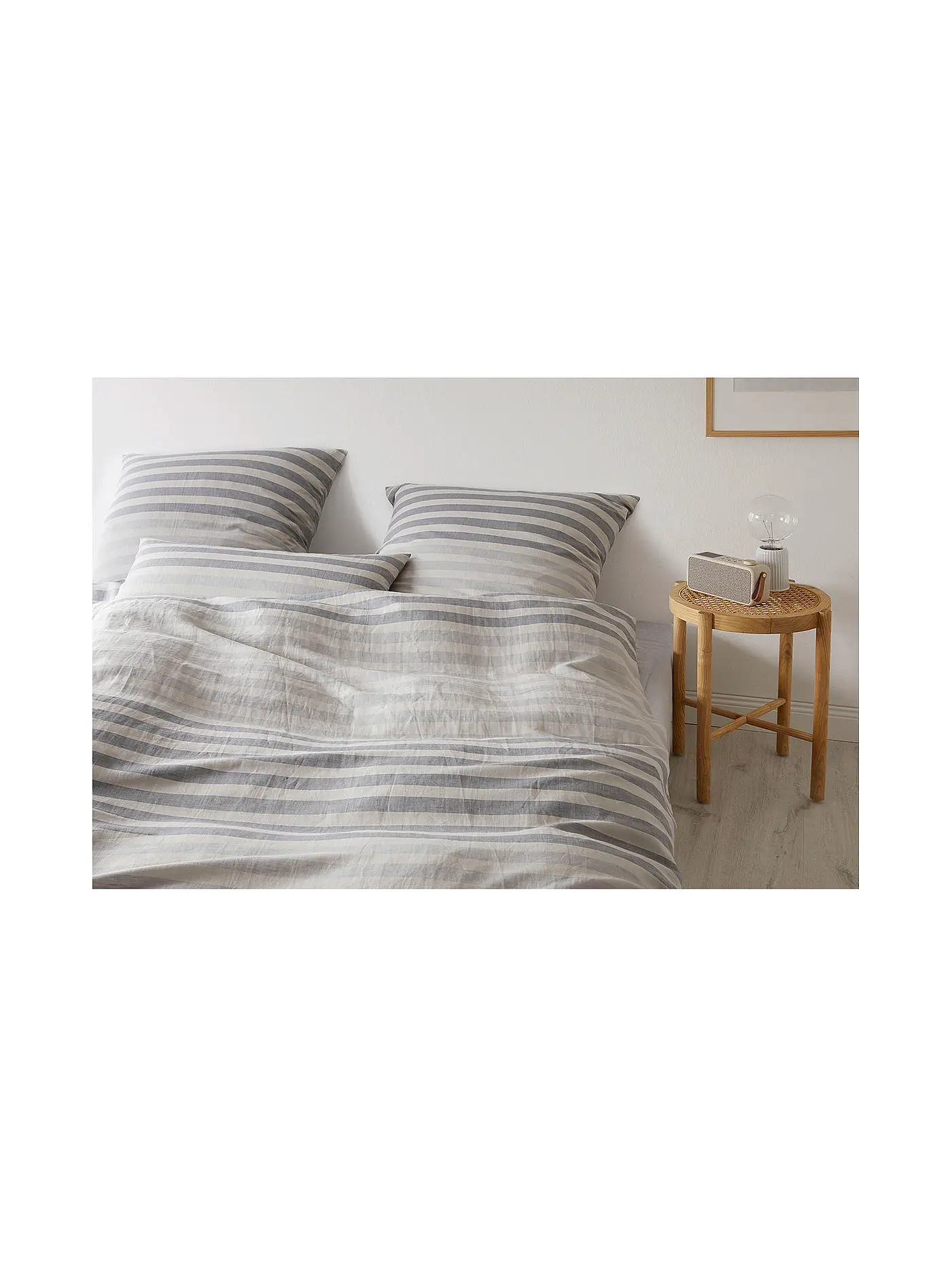 ELEGANTE | Halbleinen Bettwäsche Clear 70x90cm/140x200cm Grau | 